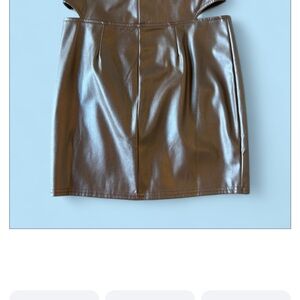 Brown Faux Leather Skirt